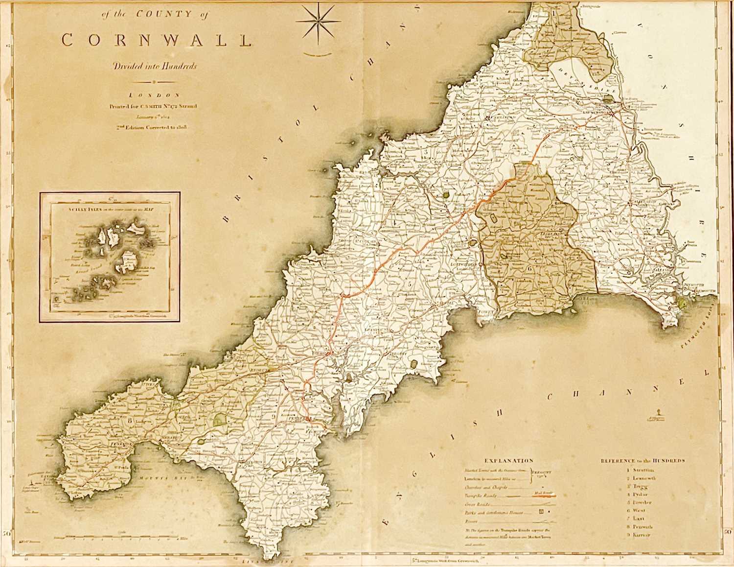 CORNWALL. 'The County of Cornwall divided into Hundreds.'