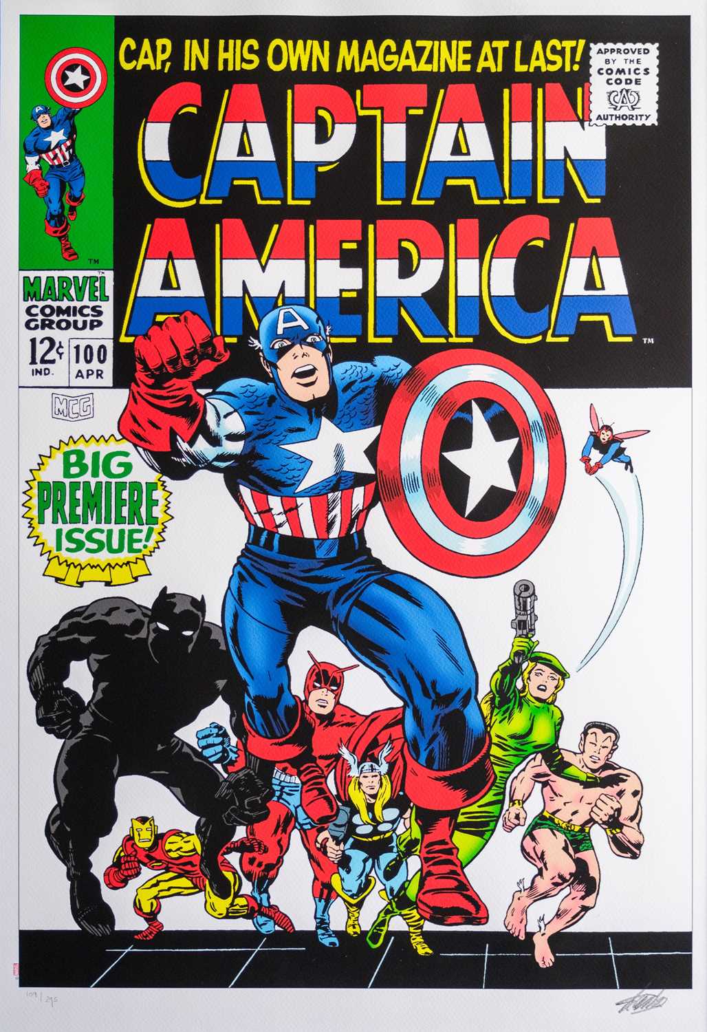 (Signed) Stan LEE (1922-2018) Captain America #100 - Big Premiere Issue!
