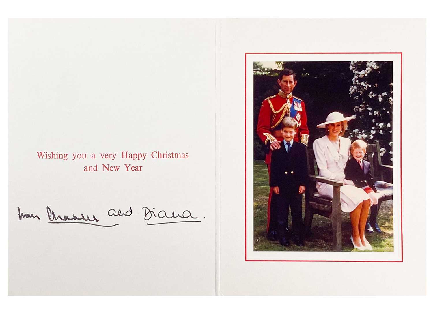 King Charles III, as The Prince of Wales & Diana, Princess of Wales, Royal Christmas card 1988 The