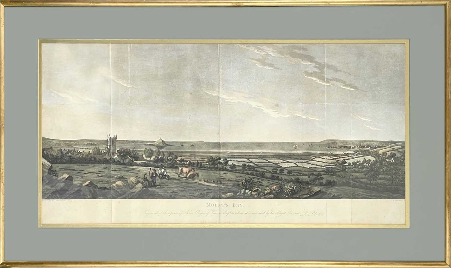 Mount's Bay, 1804 Engraving, drawn by W. Tremenheere - Image 2 of 3