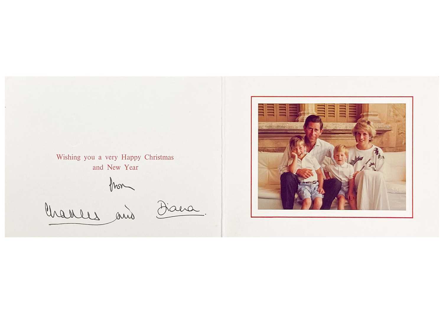 King Charles III, as The Prince of Wales & Diana, Princess of Wales, Royal Christmas card 1987 The