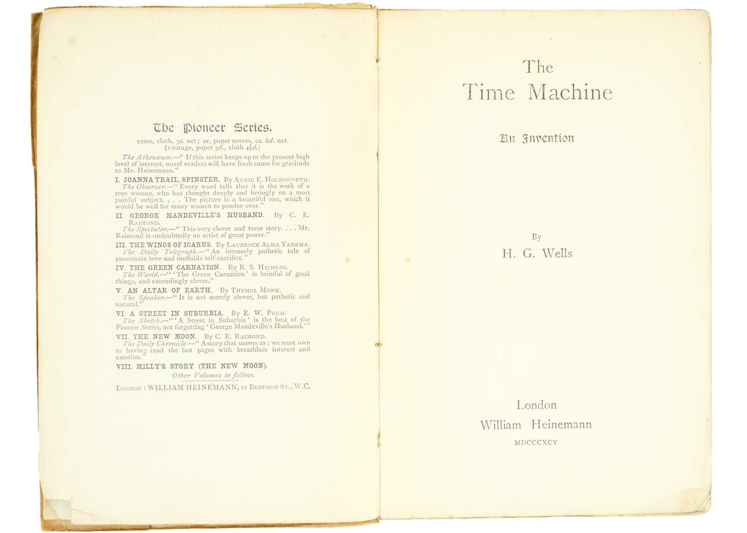 H. G. Wells 'The Time Machine. An Invention,' - Image 5 of 9