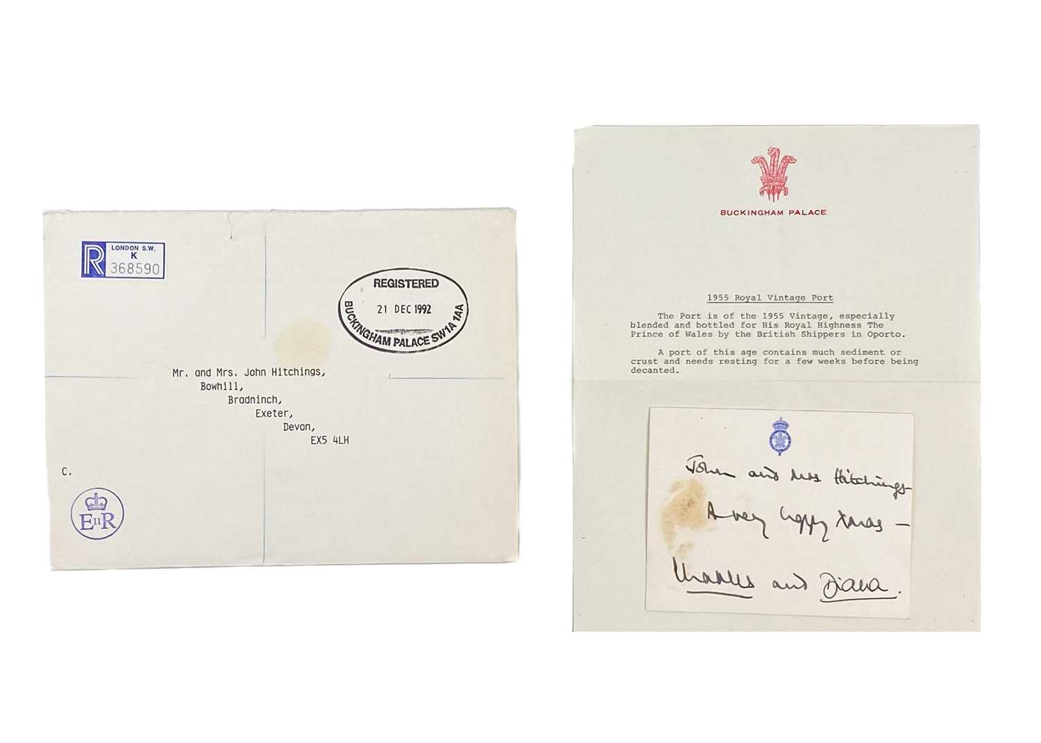Charles III, as The Prince of Wales & Diana, Princess of Wales, Royal Christmas card 1992 From the - Image 3 of 5