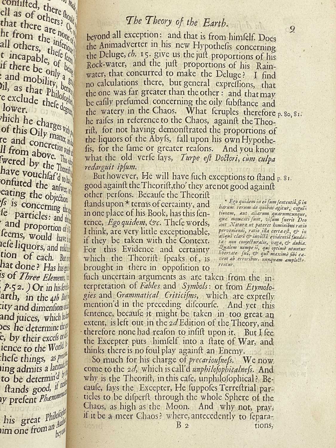 BURNET, Thomas 'Theory of the Earth: Containg An Account of the Original of the Earth, And of All th - Bild 8 aus 12