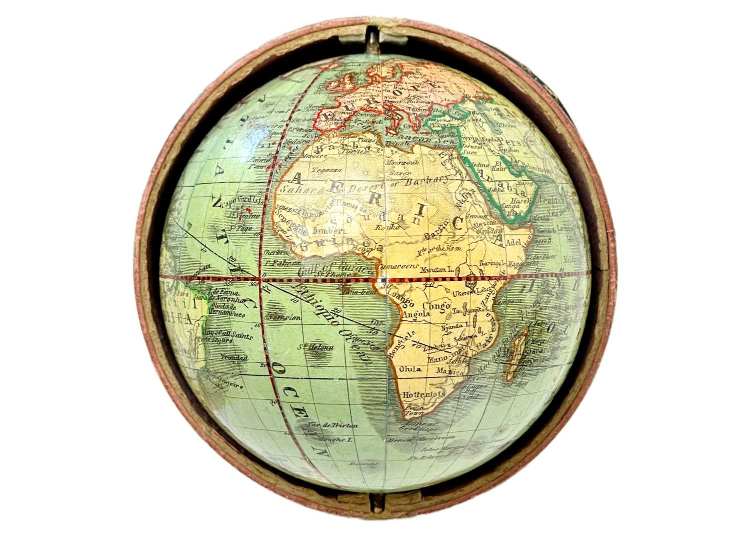 'The Earth' by C. Abel Klinger, Nuremberg, [circa 1860] A miniature globe in original box - Image 3 of 6