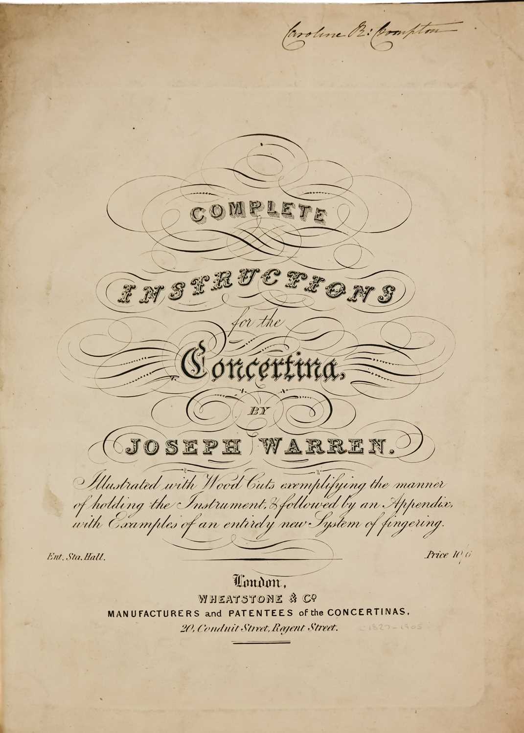 WARREN, Joseph. 'Complete Instructions for the Concertina,' - Bild 4 aus 6