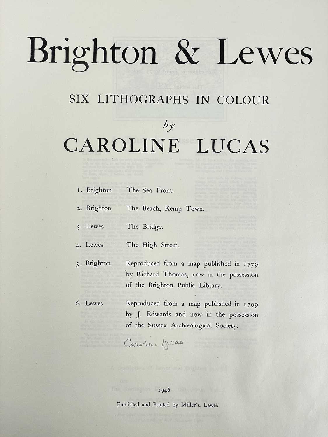 LUCAS, Caroline 'Brighton and Lewes,' - Image 3 of 10