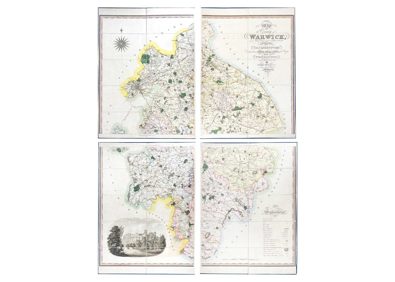 Greenwood large scale map of Warwickshire 'Map of the County of Warwick from actual Survey, made in