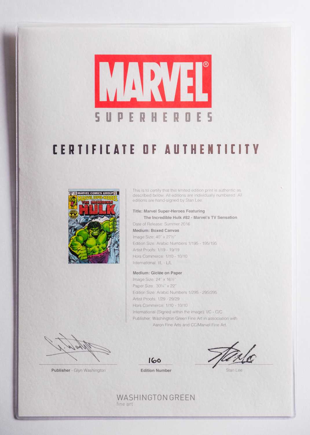 (Signed) Stan LEE (1922-2018) The Incredible Hulk #82 - Marvel's TV Sensation - Image 5 of 5