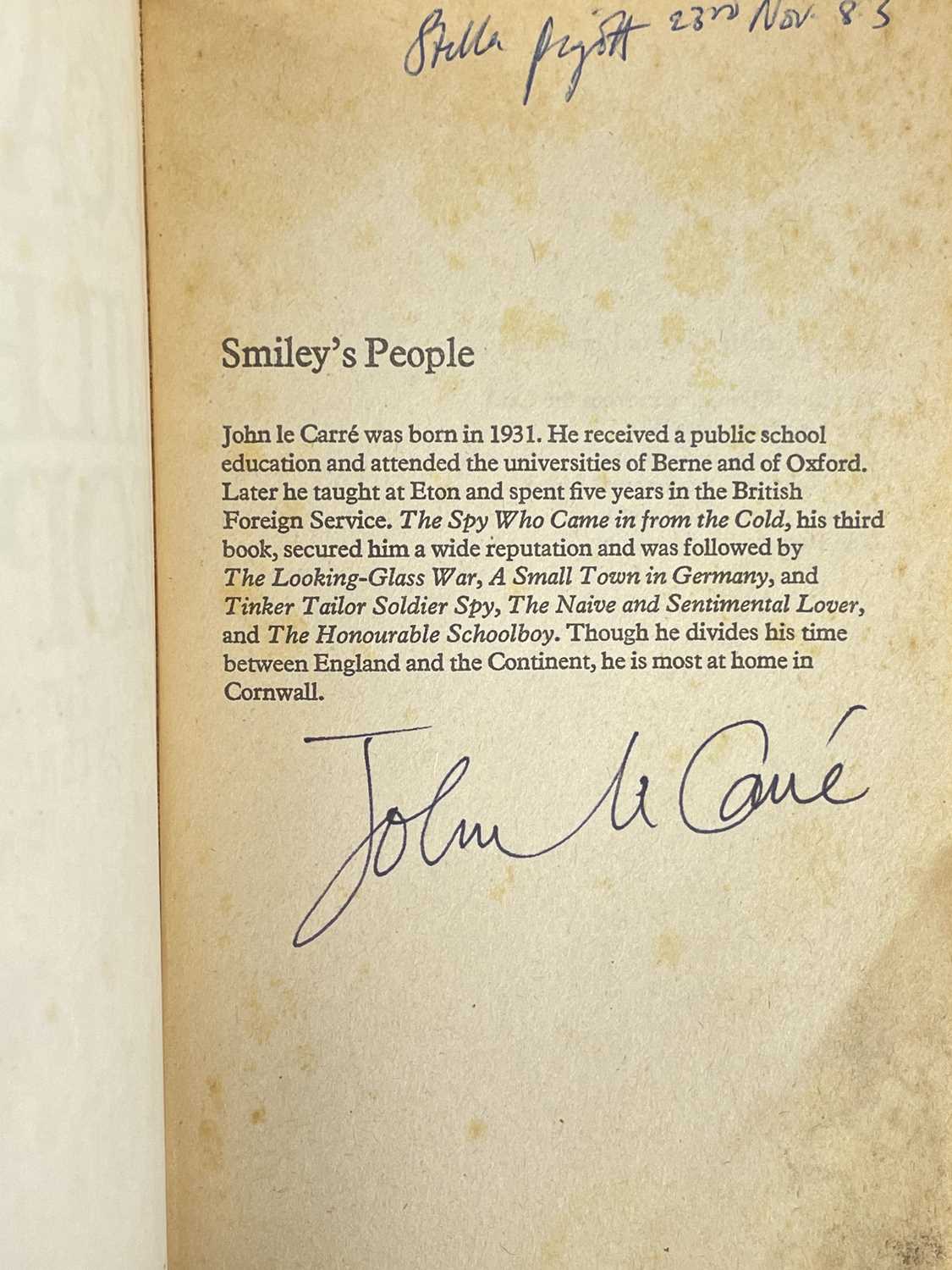 (Signed and inscribed) John le Carre Seven paperbacks used for a lecture to the Cambridge Union Soci - Image 7 of 19