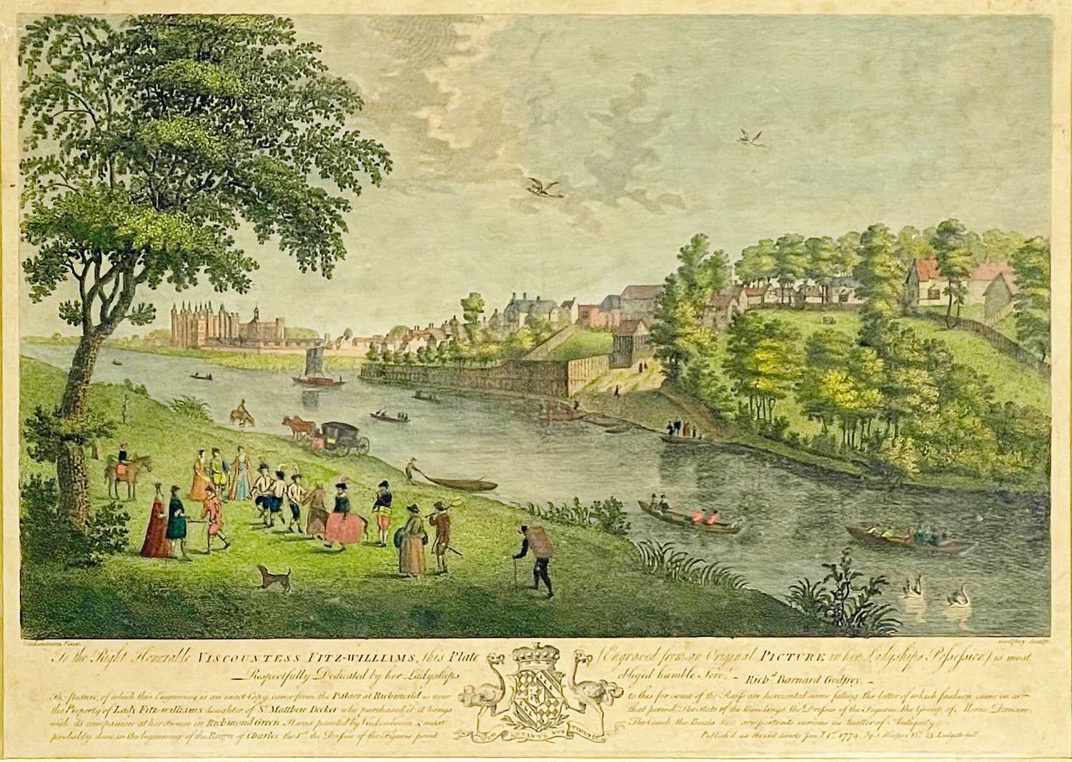 After August VON HECKAL (1824-83) 'A View Of The Green in Richmond, Surry Taken from the Terras in t - Image 2 of 7