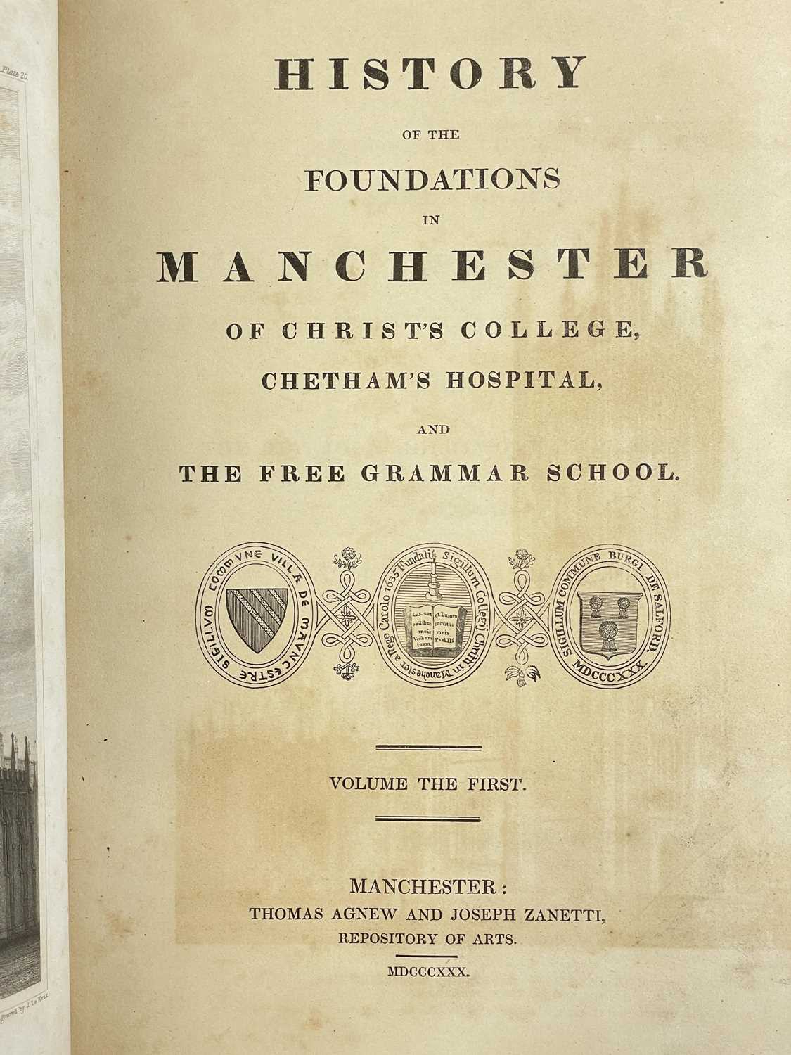 (Manchester) Ware, S. Hibbert; Palmer, J.; Whatton, W. R. 'History of the Foundations in Manchester - Image 8 of 10