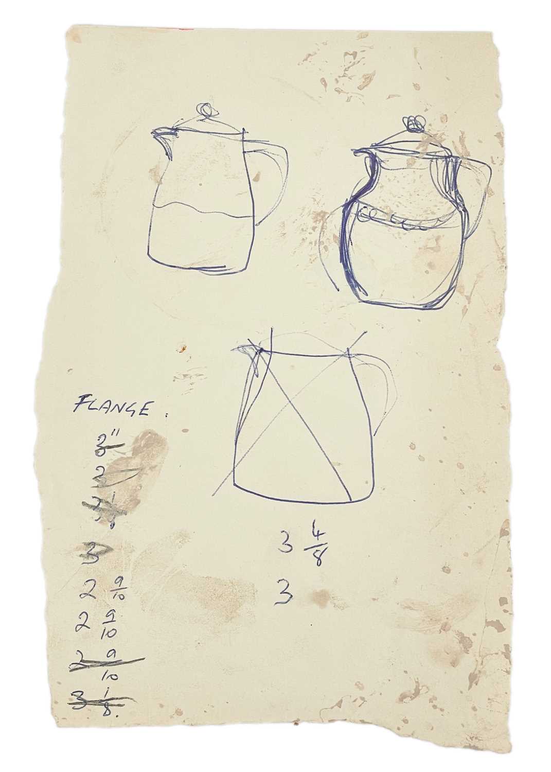 (Bernard Leach) Seven leaves of original sketches - Image 2 of 8