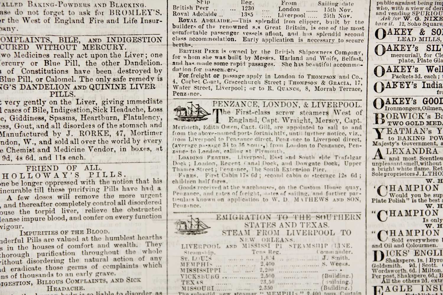 'The Cornish Telegraph. Mining, Agricultural, and Commercial Gazette,' A very good collection - Image 4 of 14