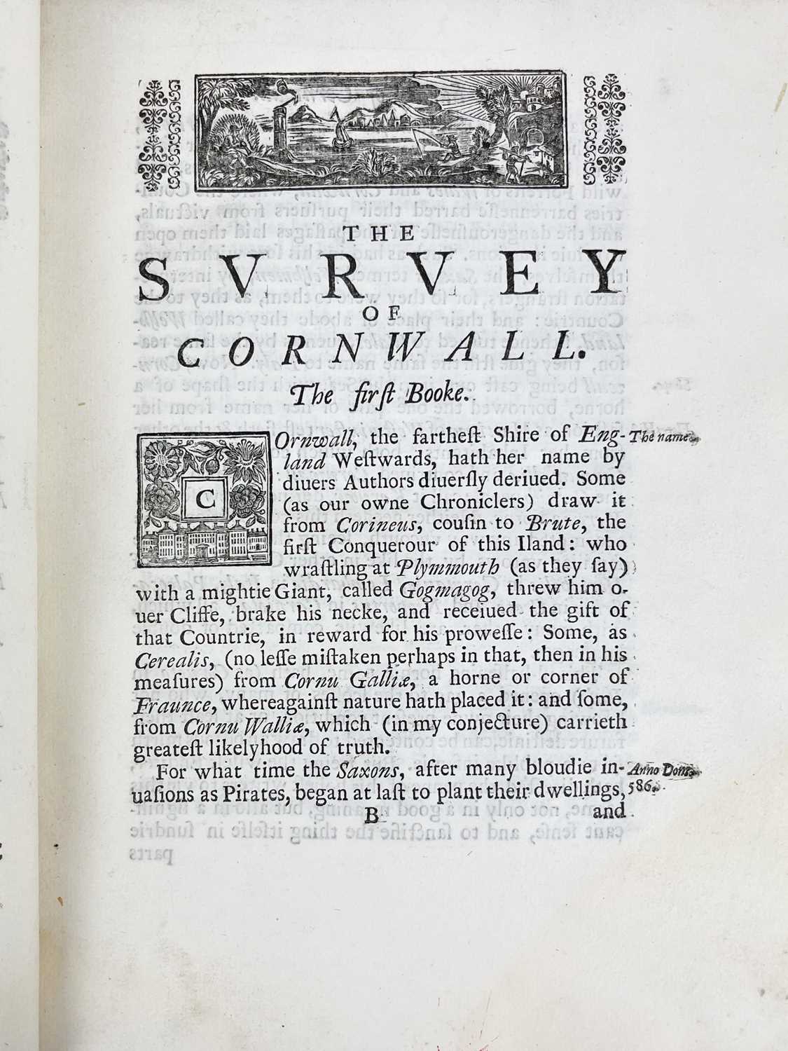 CAREW, Richard. 'The Survey of Cornwall,' - Bild 4 aus 6
