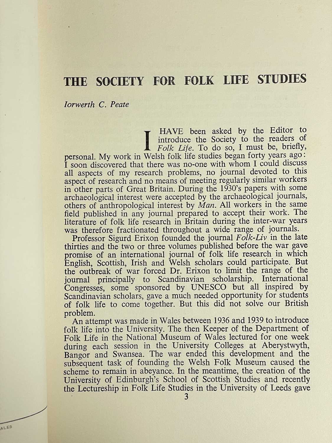 'Folk Life. Journal of The Society for Folk Life Studies,' Volume one to ten. - Image 7 of 8