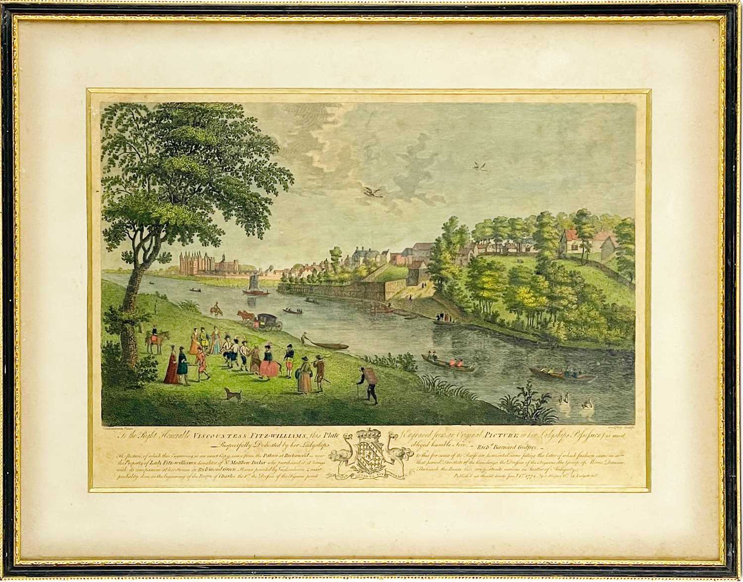 After August VON HECKAL (1824-83) 'A View Of The Green in Richmond, Surry Taken from the Terras in t - Image 3 of 7