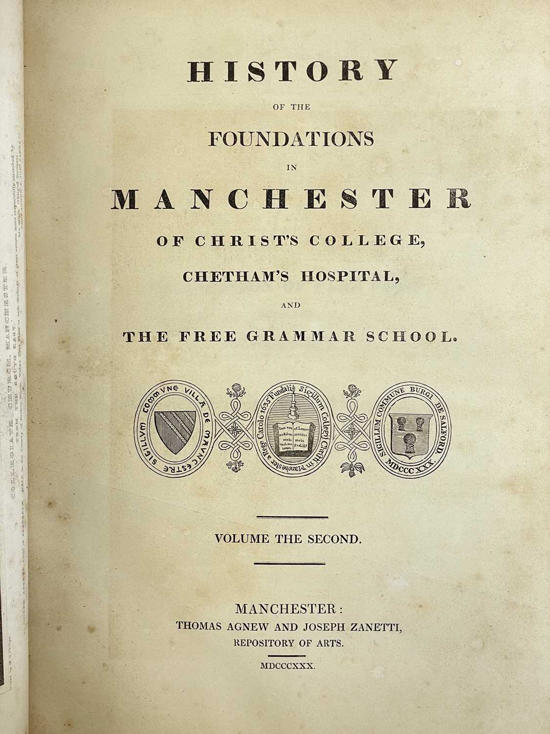 (Manchester) Ware, S. Hibbert; Palmer, J.; Whatton, W. R. 'History of the Foundations in Manchester - Image 10 of 10