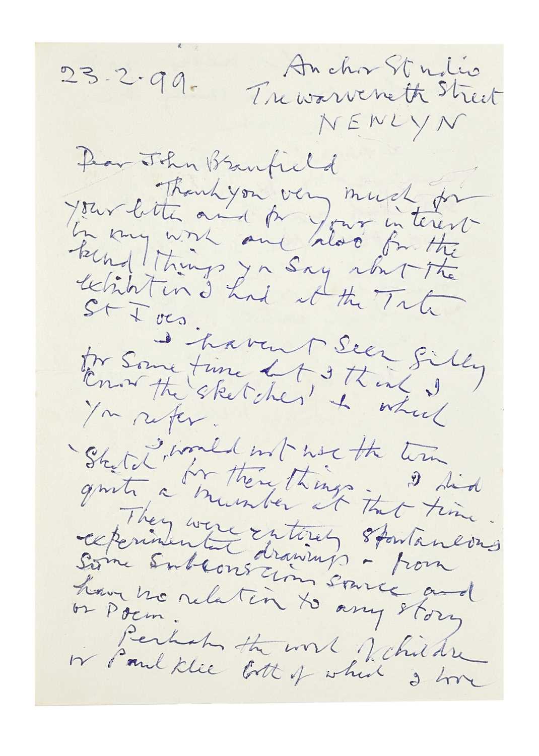 John Wells Five publications related to the artist and a hand-written letter from the artist to aut - Image 3 of 18
