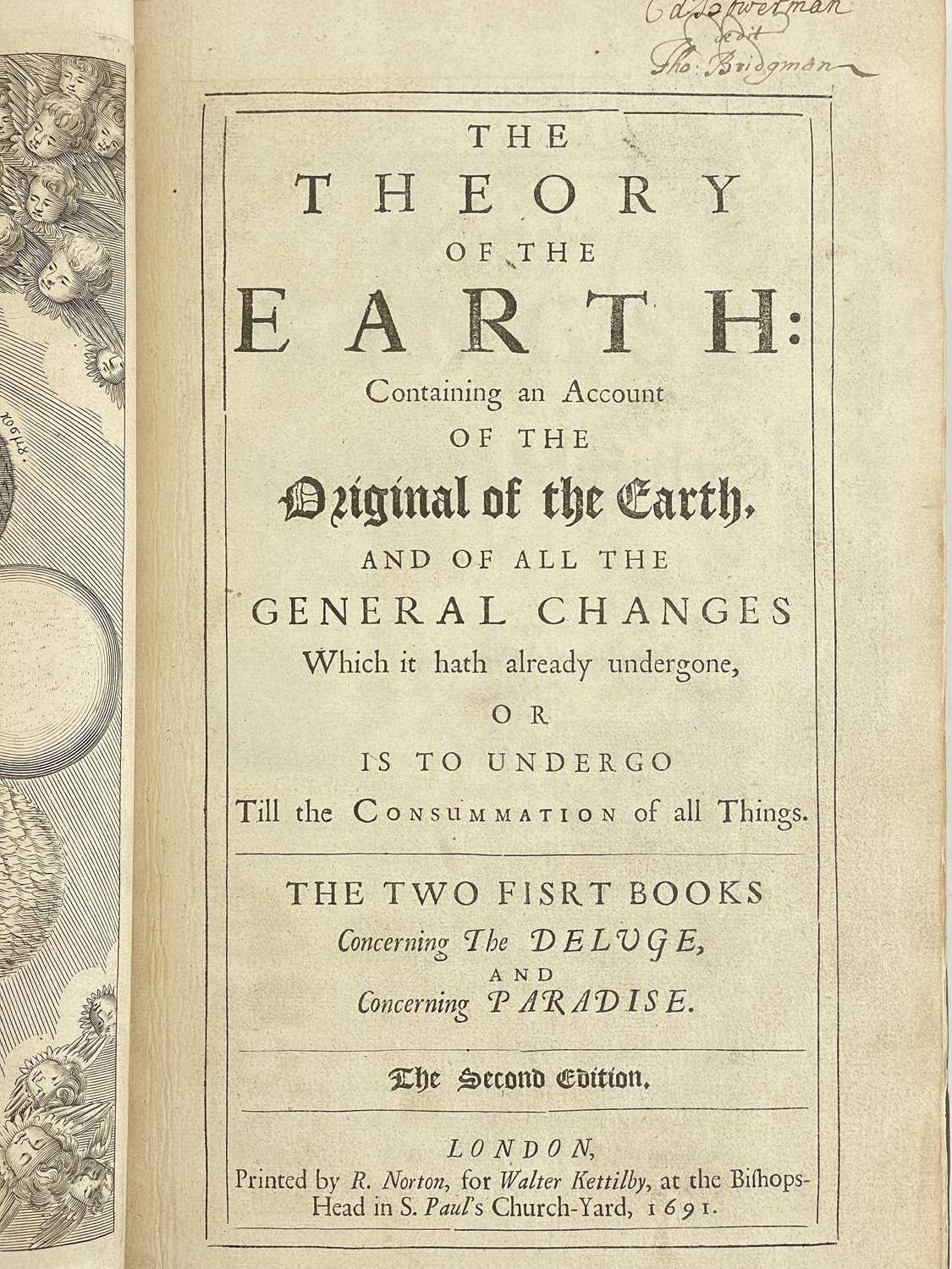 BURNET, Thomas 'Theory of the Earth: Containg An Account of the Original of the Earth, And of All th - Bild 10 aus 12