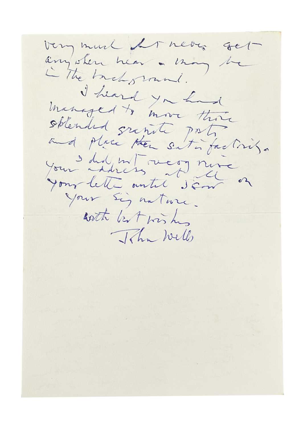 John Wells Five publications related to the artist and a hand-written letter from the artist to aut - Bild 4 aus 18
