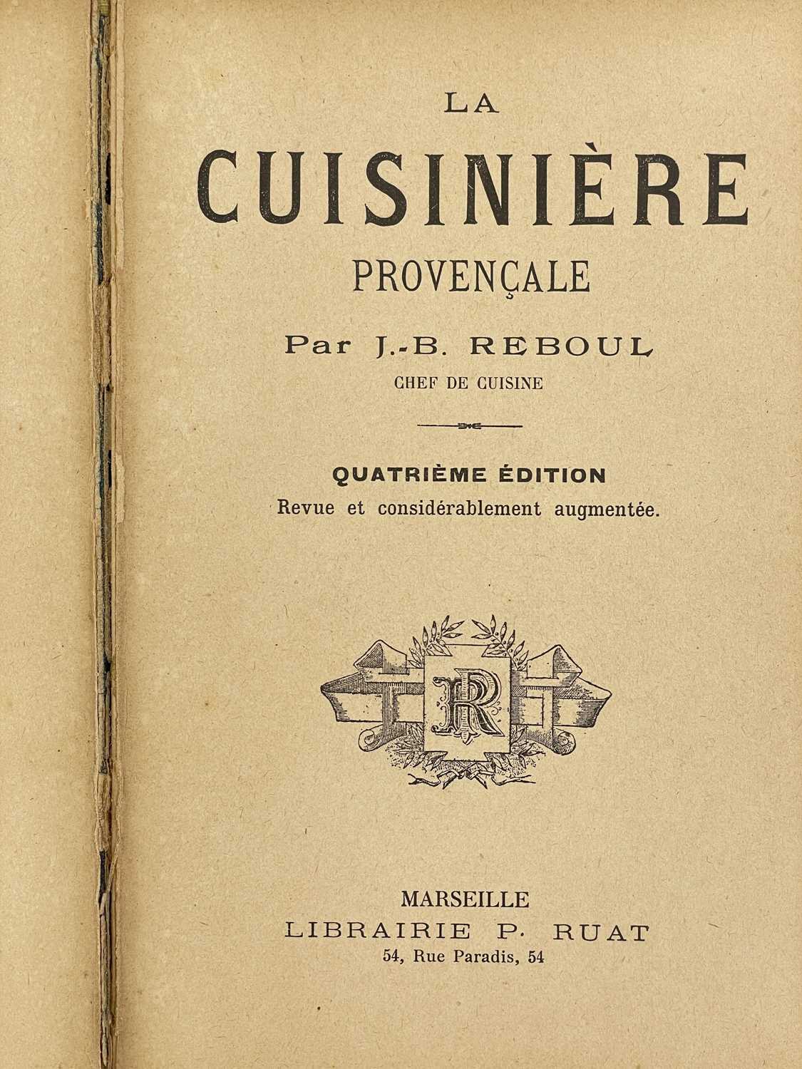 (Scarce signed cookery book) REBOUL, J. B. 'La Cuisinere Provencale,' - Image 4 of 8