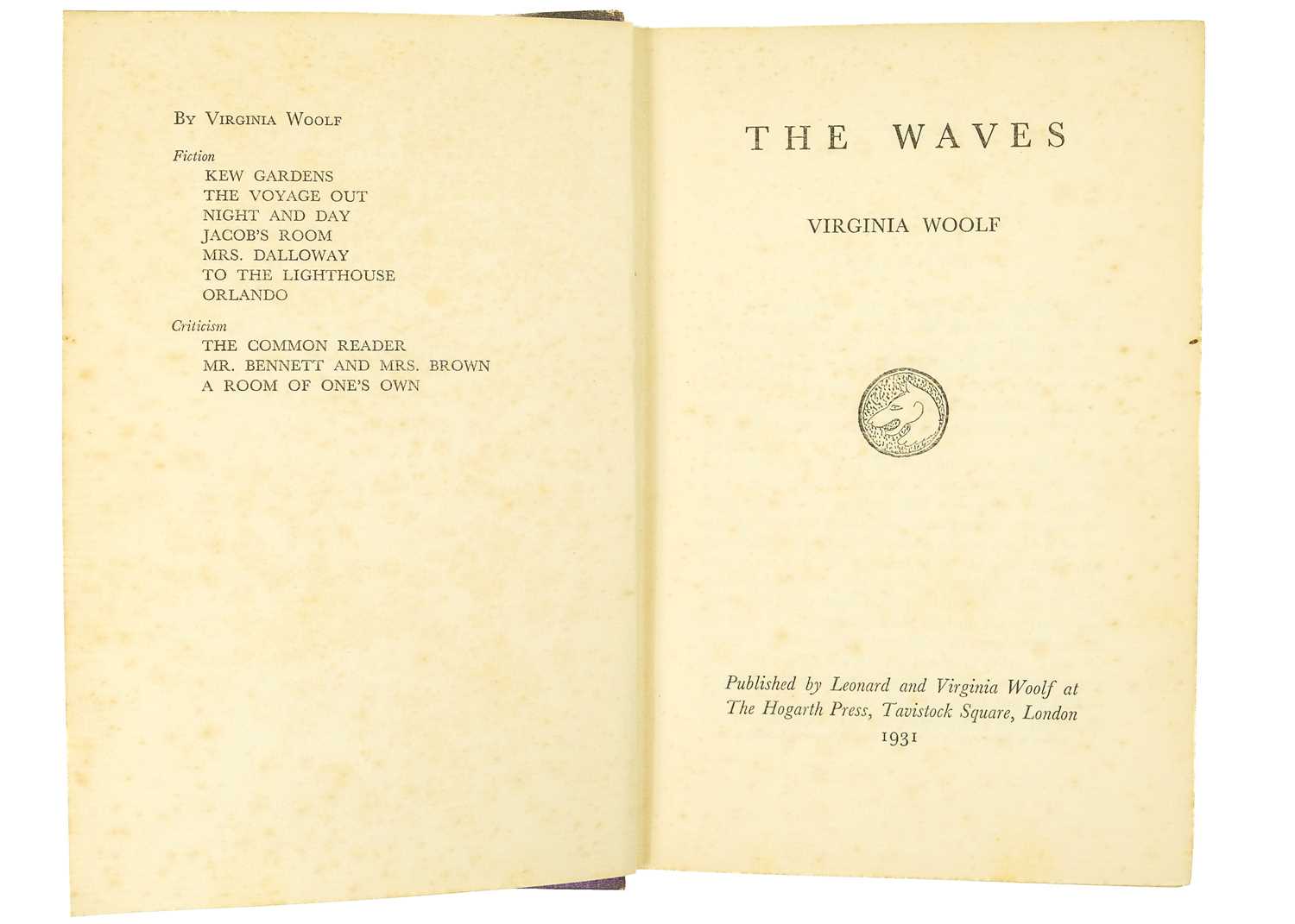 WOOLF, Virginia 'The Waves,' - Bild 9 aus 11