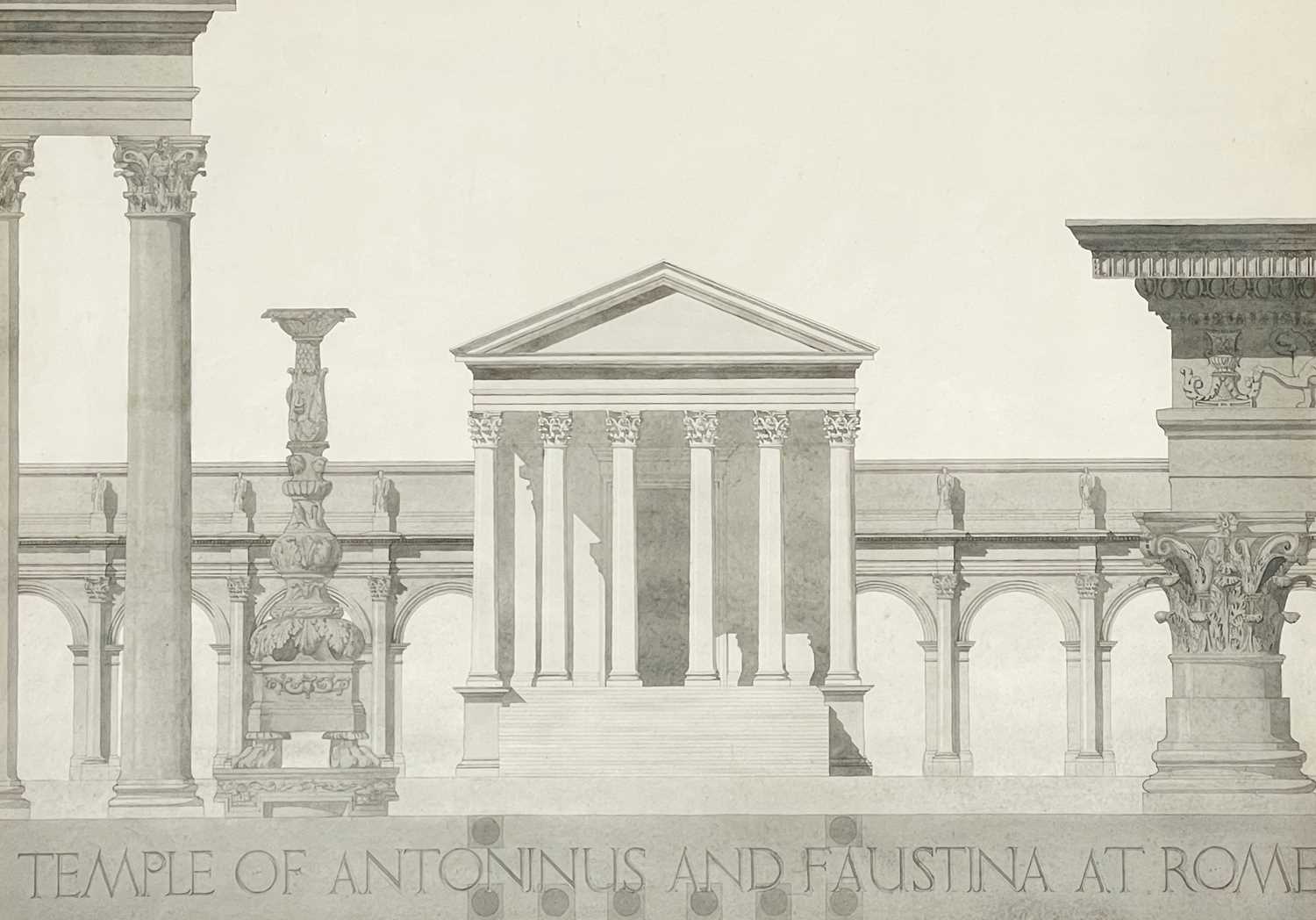 Temple of Antonius and Faustina in Rome 20th Century Architectural Study