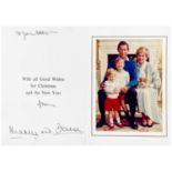 King Charles III, as The Prince of Wales & Diana, Princess of Wales, Royal Christmas card 1986 The
