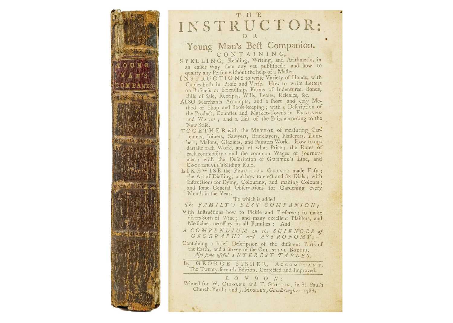 FISHER, George. 'The Instructor: Or young Man's Best Companion,'