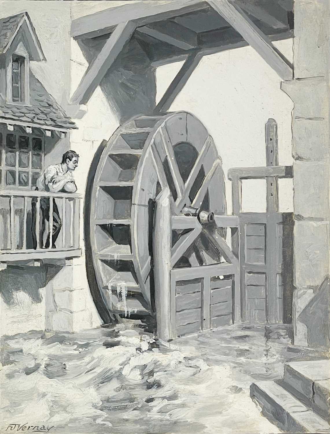 François Joseph VERNAY (1864-1950) The Waterwheel