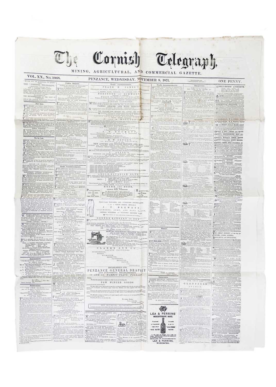 'The Cornish Telegraph. Mining, Agricultural, and Commercial Gazette,' A very good collection - Image 7 of 14