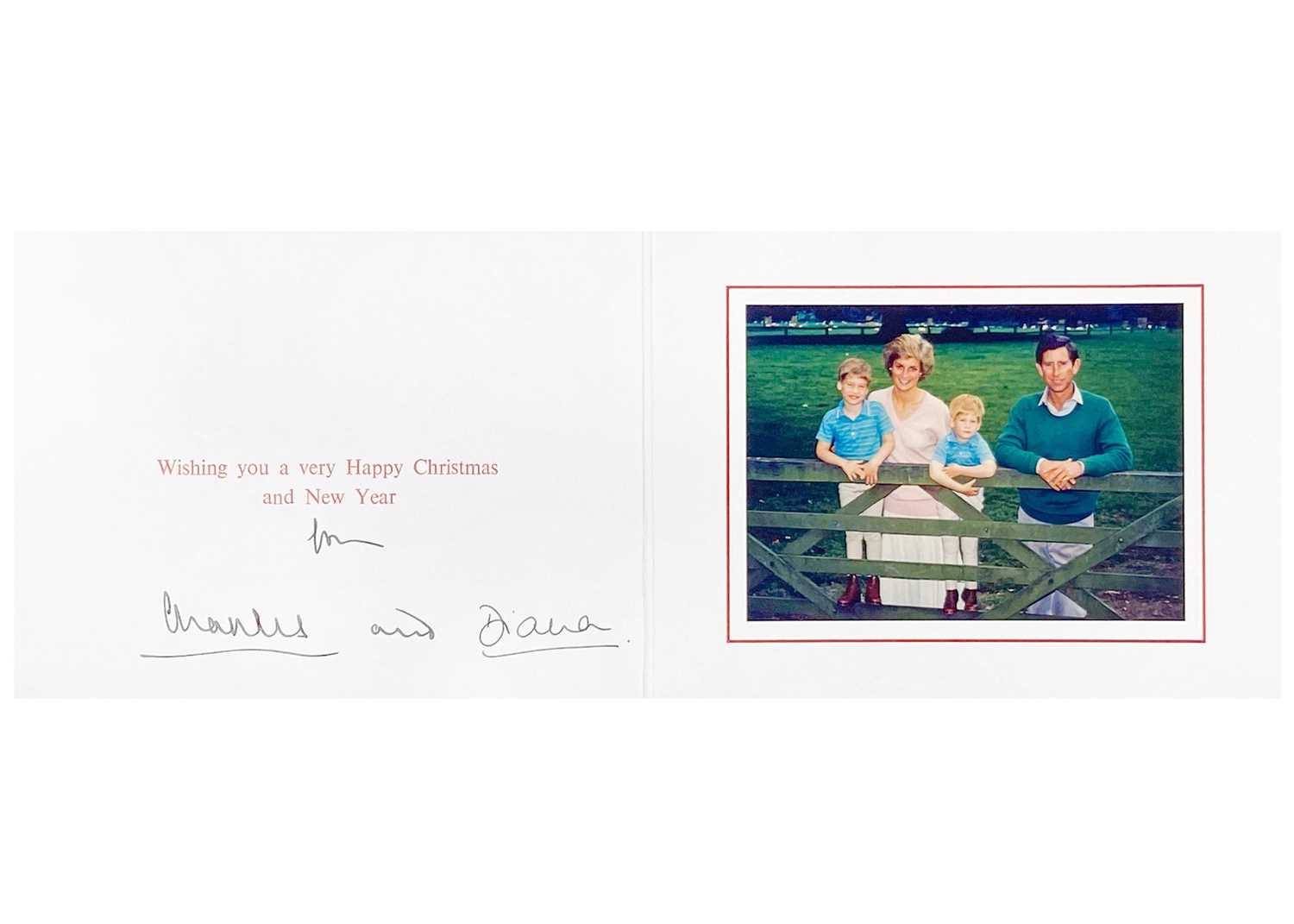 King Charles III, as The Prince of Wales & Diana, Princess of Wales, Royal Christmas card 1989 The