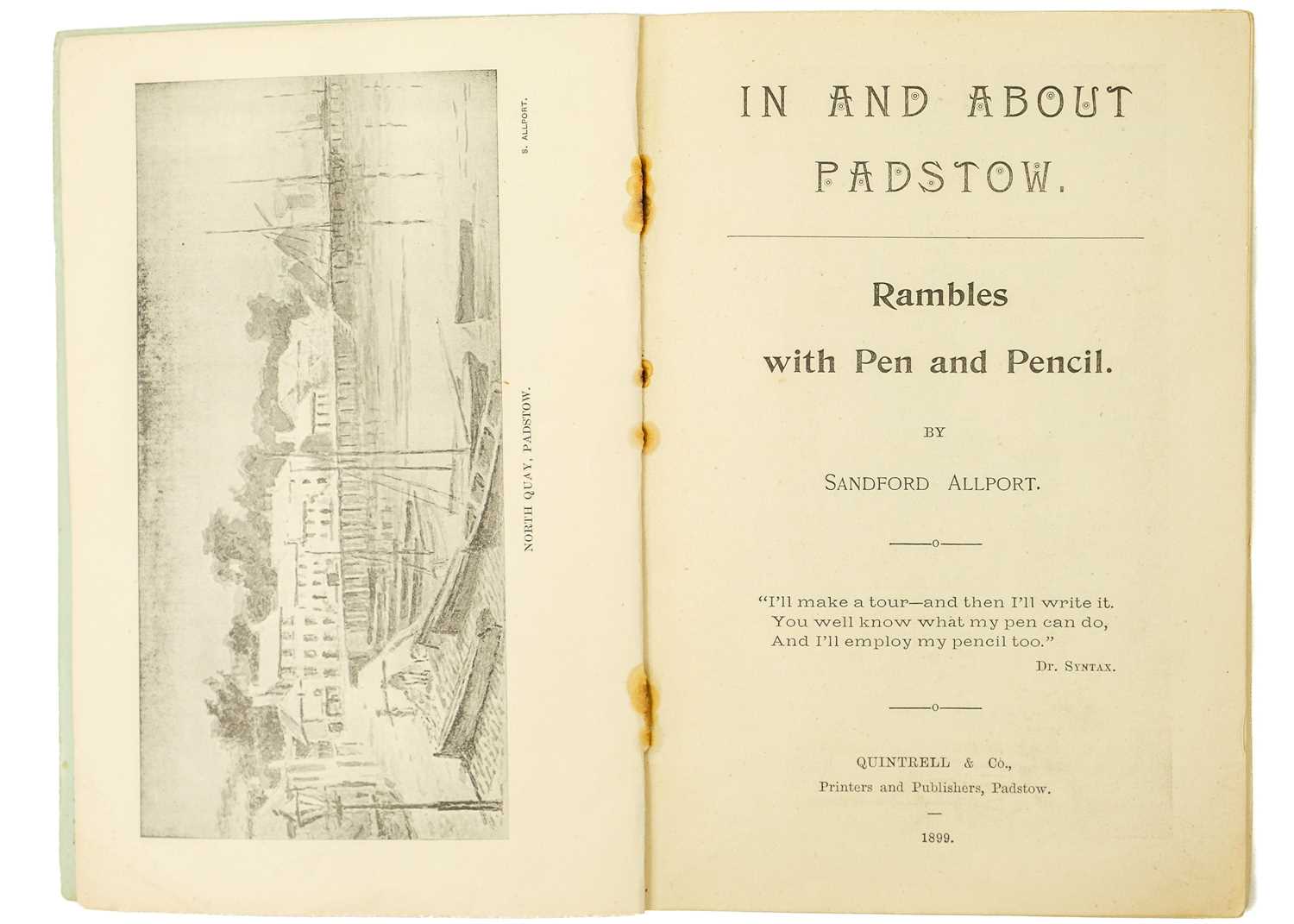 ALLPORT, Sanford 'In and About Padstow. Rambles with Pen and Pencil,' - Image 2 of 5