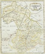 Sutton Nichols, hand-coloured Map of Cambridgeshire Circa 1700