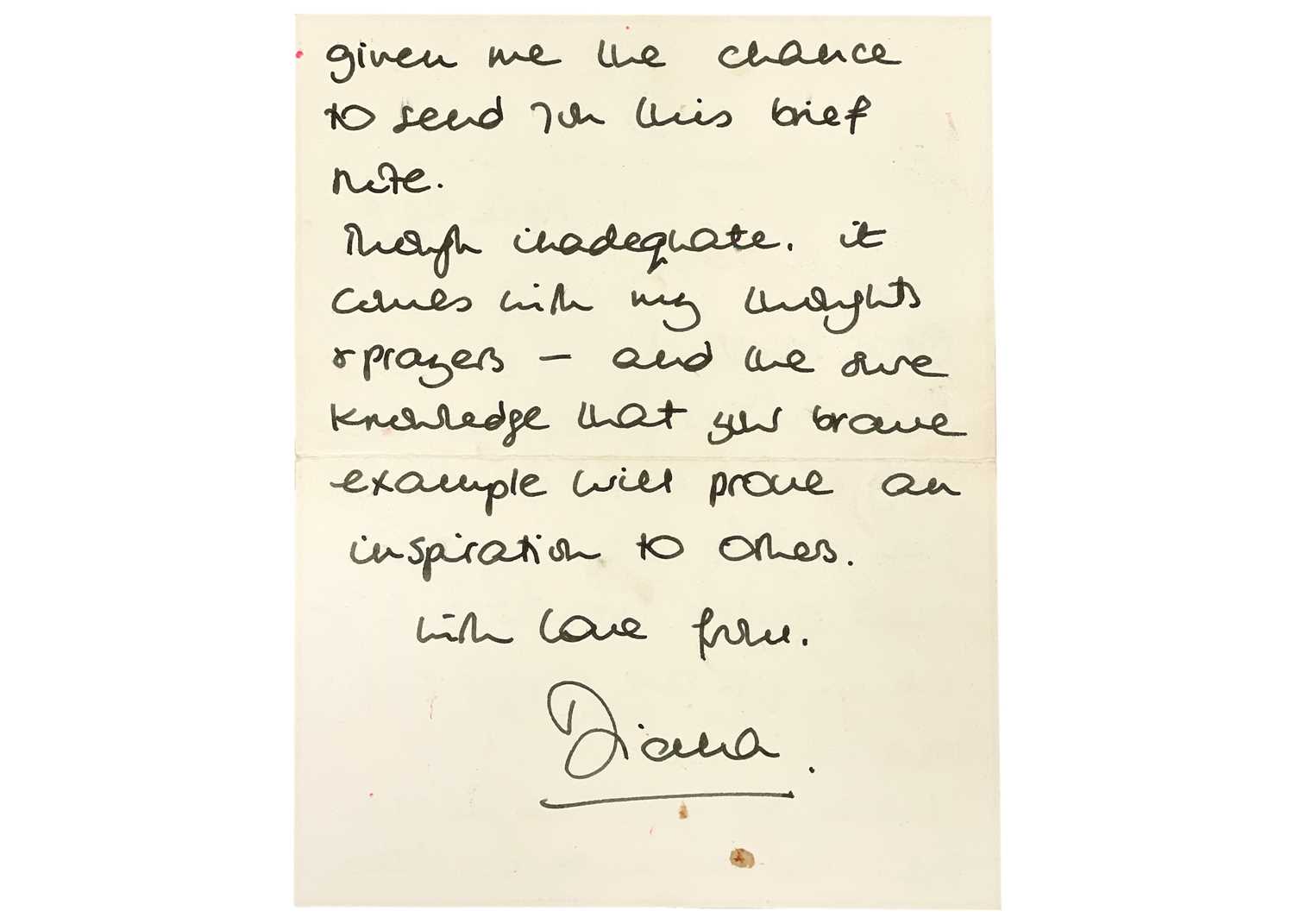 Diana, Princess of Wales A letter from the Princess to a young man dying of AIDS - Image 5 of 6