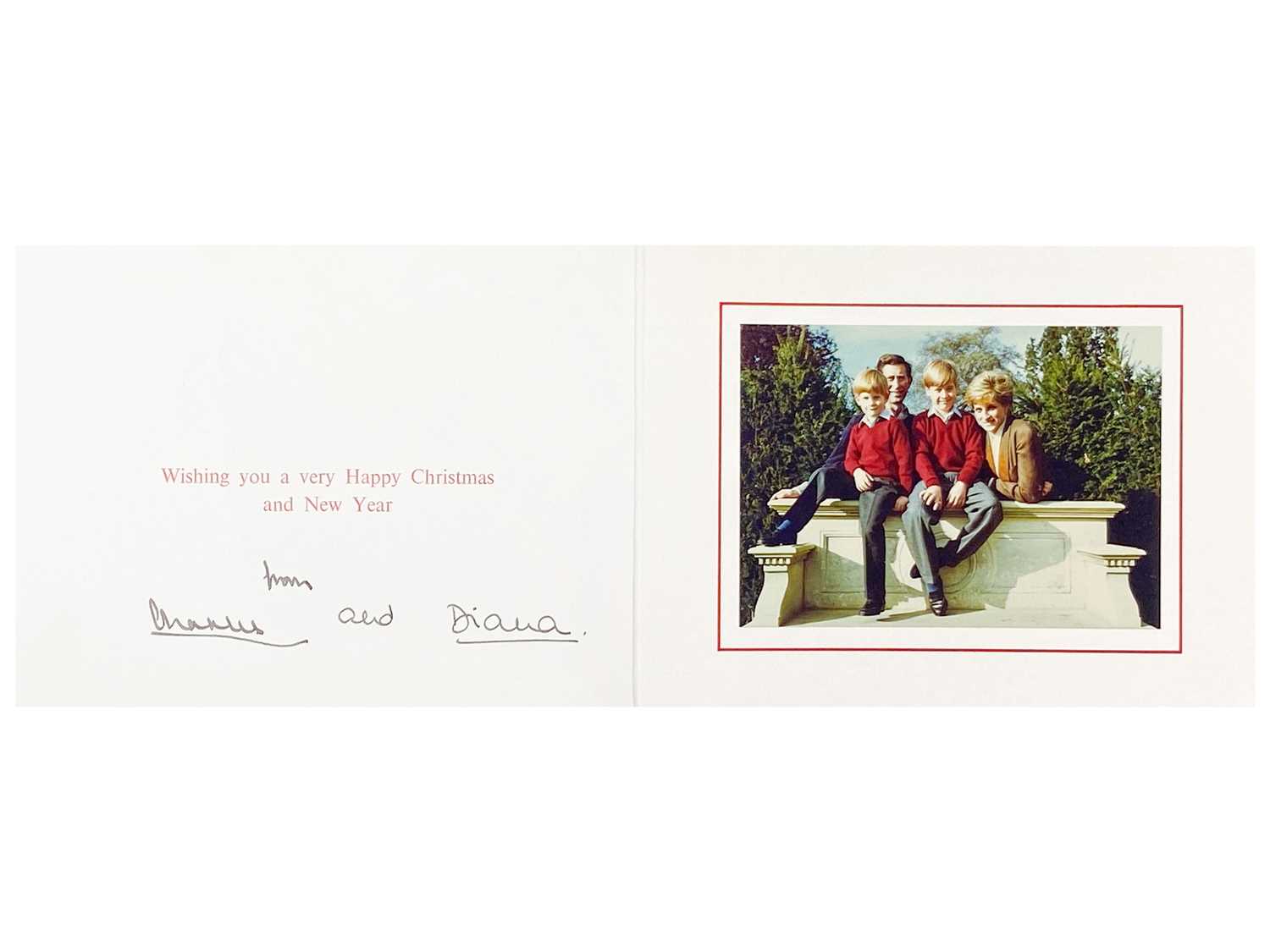 King Charles III, as The Prince of Wales & Diana, Princess of Wales, Royal Christmas card 1990 The