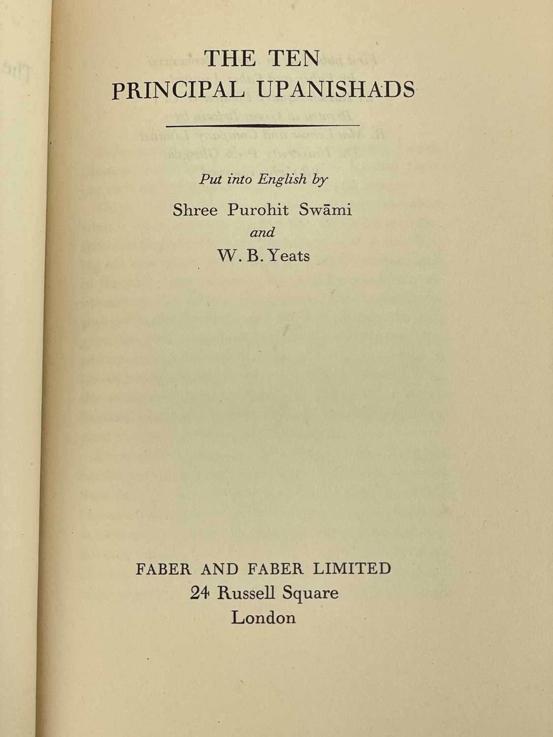 W. B. Yeats and Shree Purohit Swami (trans) 'The Ten Principal Upanishads,' - Image 5 of 5