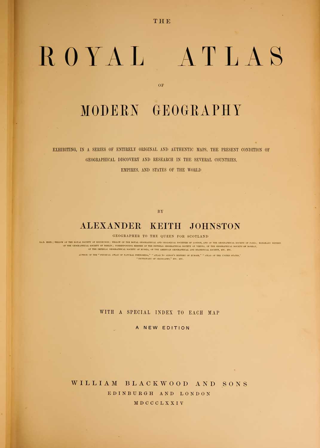 JOHNSTON, Alexander Keith 'The Royal Atlas of Modern Geography,' - Image 2 of 9