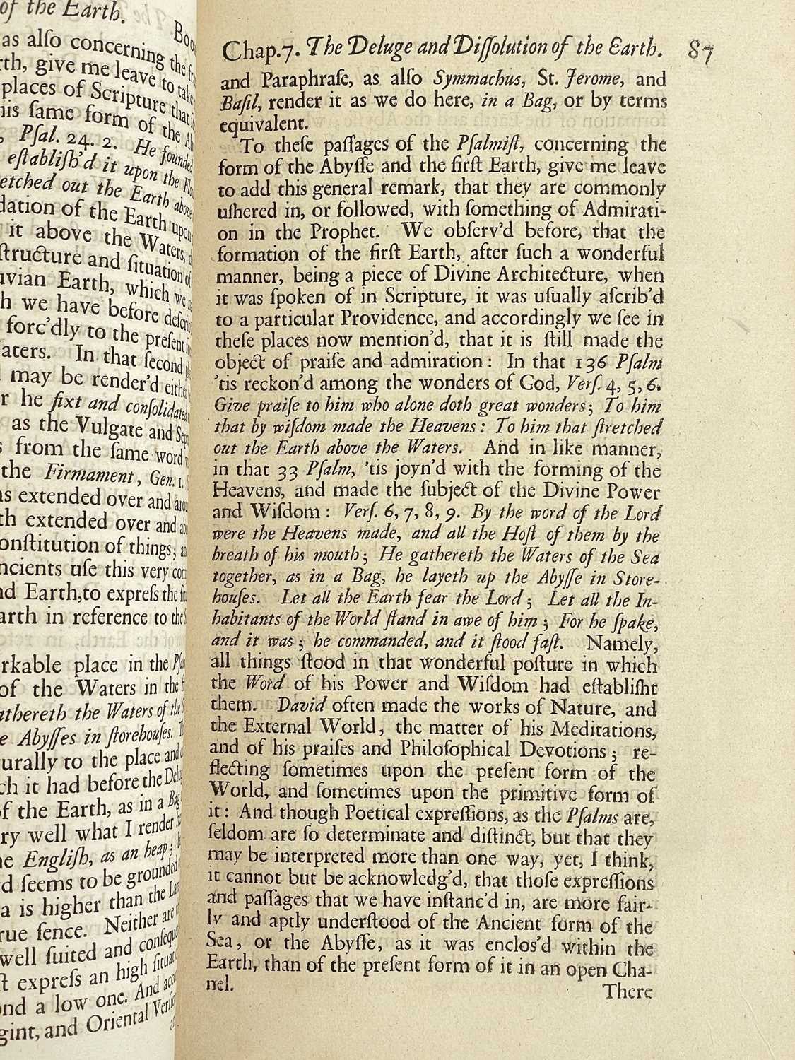 BURNET, Thomas 'Theory of the Earth: Containg An Account of the Original of the Earth, And of All th - Bild 11 aus 12