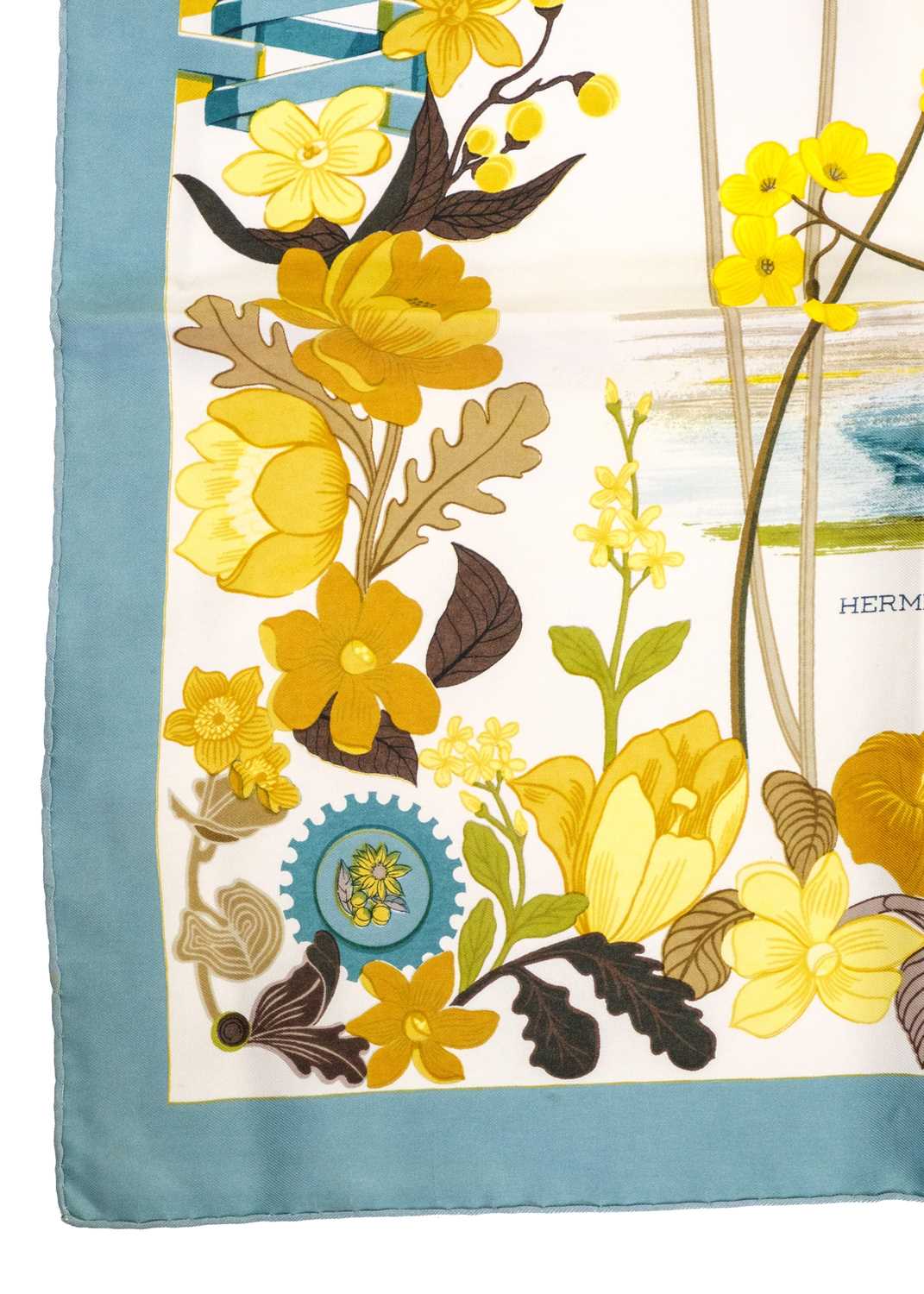 HERMES - A printed silk scarf 'Les Bolides'. - Image 5 of 7