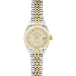 ROLEX - A Rolex Oyster Perpetual Datejust lady's gold and stainless steel bracelet wristwatch.