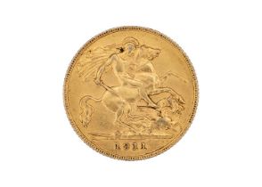 A George V 1911 half sovereign coin.