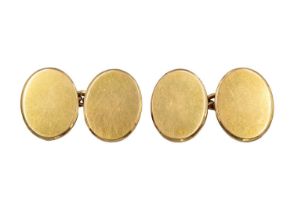 A pair of 15ct oval cufflinks.
