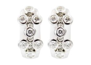 Hans D. Krieger - A stunning pair of 18ct white gold diamond set earrings.