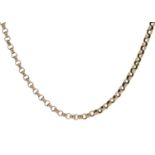 A 9ct rose gold belcher link necklace.