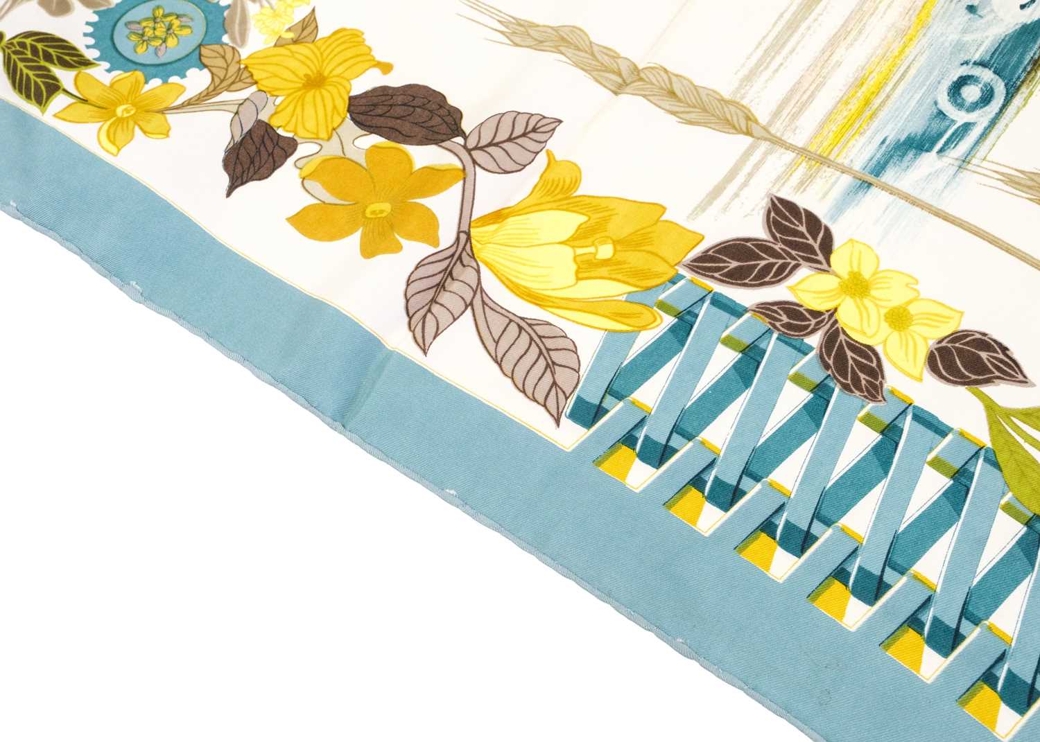 HERMES - A printed silk scarf 'Les Bolides'. - Image 3 of 7