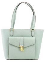 A Ralph Lauren pale blue leather 'Evonne Shopper' handbag.