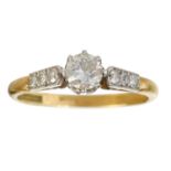 An 18ct and platinum 0.30ct (approximately) diamond solitaire ring.