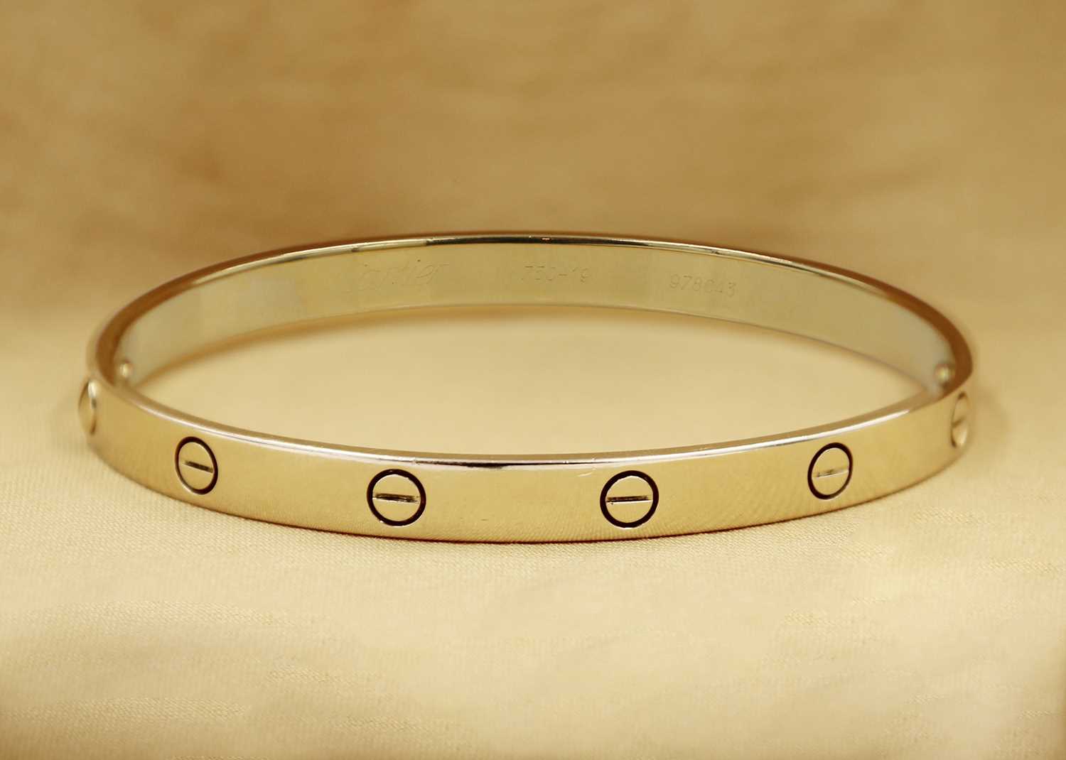 CARTIER - An 18ct love bangle with a screwdriver and original box and bag. - Image 5 of 6